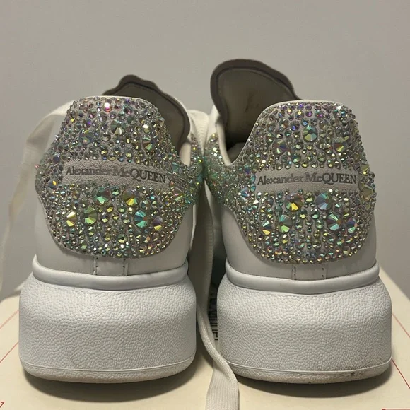 Gold Alexander Mcqueen Oversized Glitter Sneakers Alexander